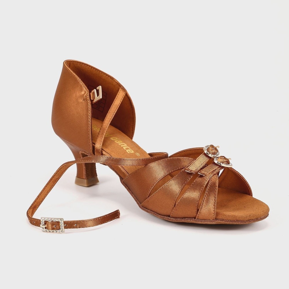 Liberty Dance L2176-75 Latin‎ Dance Shoes Women 8.5 NWOB 2.5'' Heel Copper Satin